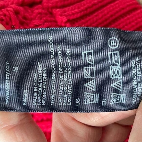 ‎Tommy Hilfiger Red 100% Cotton Textured Sweater - Picture 4 of 8